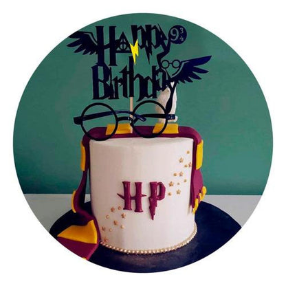 Topper Torta Feliz Cumpleaños Harry Potter Adorno torta