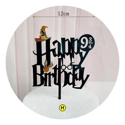Topper Torta Feliz Cumpleaños Harry Potter Adorno torta
