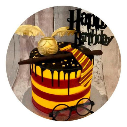 Topper Torta Feliz Cumpleaños Harry Potter Adorno torta