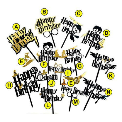 Topper Torta Feliz Cumpleaños Harry Potter Adorno torta