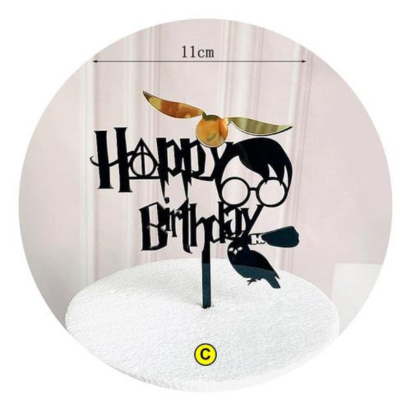 Topper Torta Feliz Cumpleaños Harry Potter Adorno torta