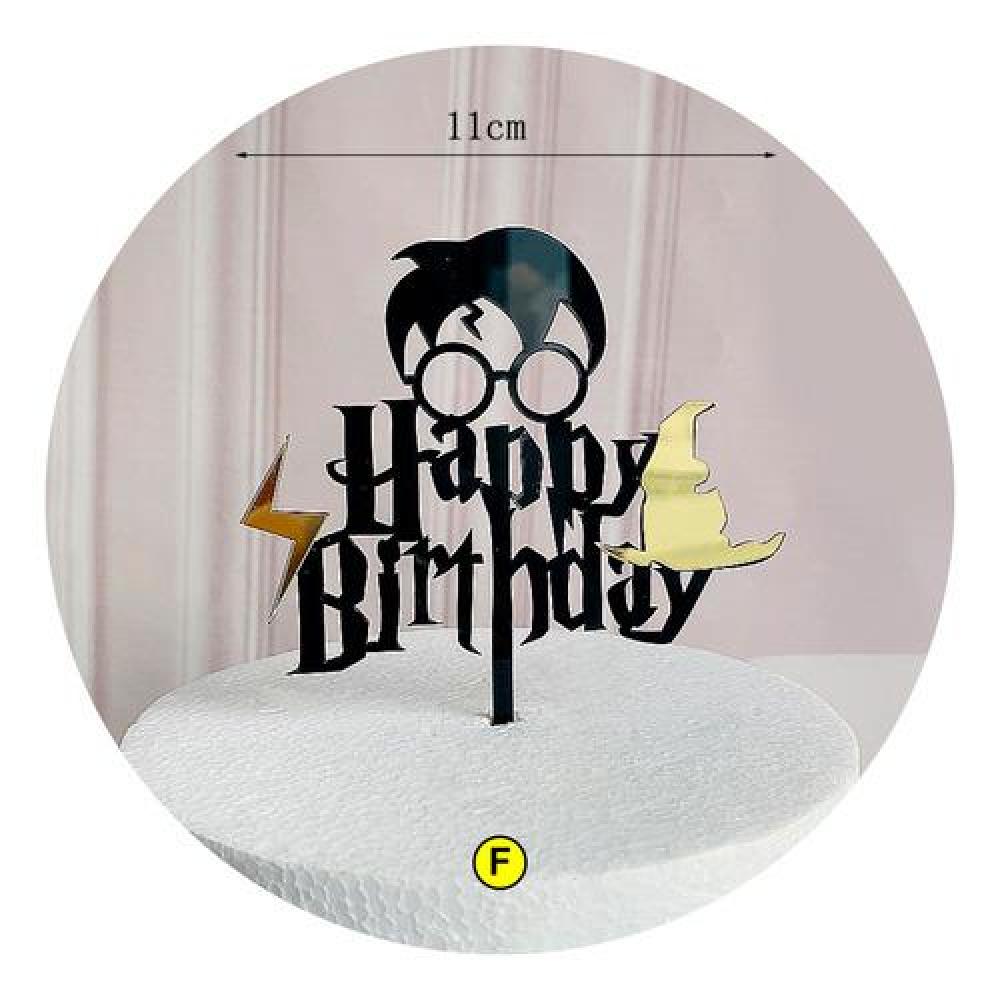 Topper Torta Feliz Cumpleaños Harry Potter Adorno torta