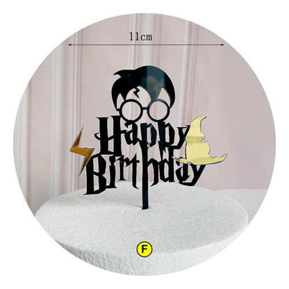 Topper Torta Feliz Cumpleaños Harry Potter Adorno torta