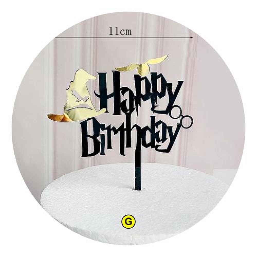 Topper Torta Feliz Cumpleaños Harry Potter Adorno torta