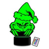 Lámpara led 3D el Rostro del Grinch navidad