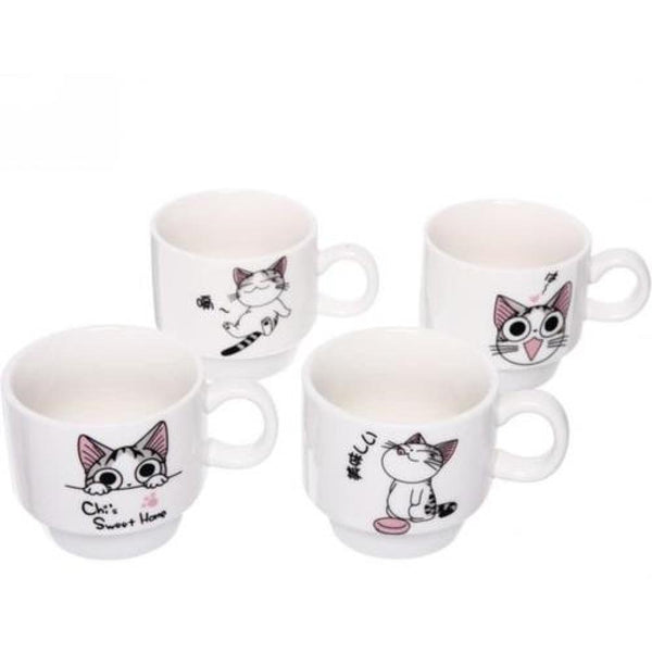 Set 4 Tazas verticales gatita Chi