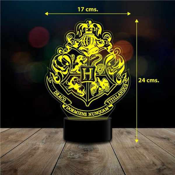Lámpara 3d Harry Potter Escudo Hogwarts 26 Cm 7 Colores Inte