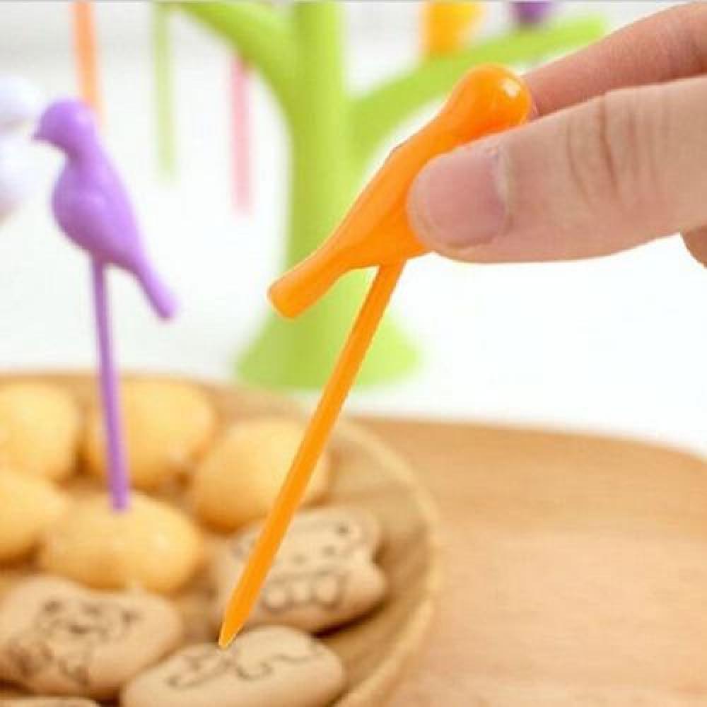 Pinchos Para Frutas Mondadientes Árbol Y Pajaritos