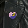 Pin Broche divertido Skeletor corazón "vive, ríe, ama"