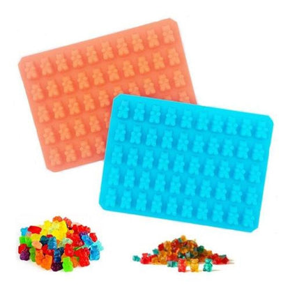 Molde De Silicona Para 50 Mini Ositos Gomitas (estoykuku)