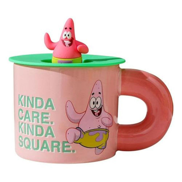 Tazón Ceramica Bob Esponja o Patricio estrella Tapa silicona