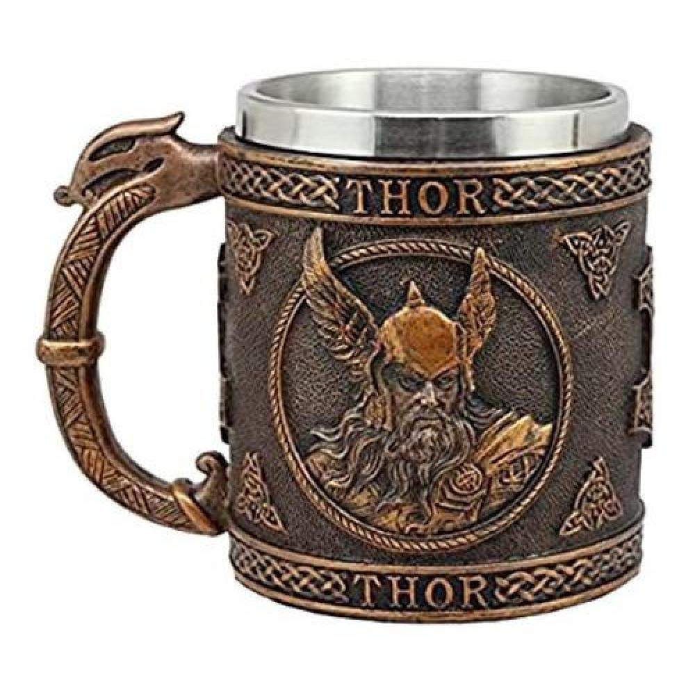 Tazón Taza 3d resina Dioses vikingo Thor