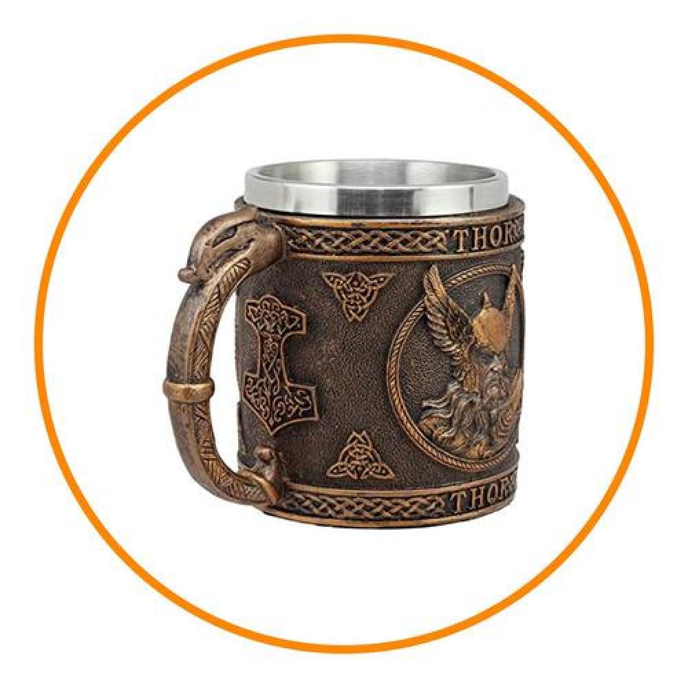 Tazón Taza 3d resina Dioses vikingo Thor