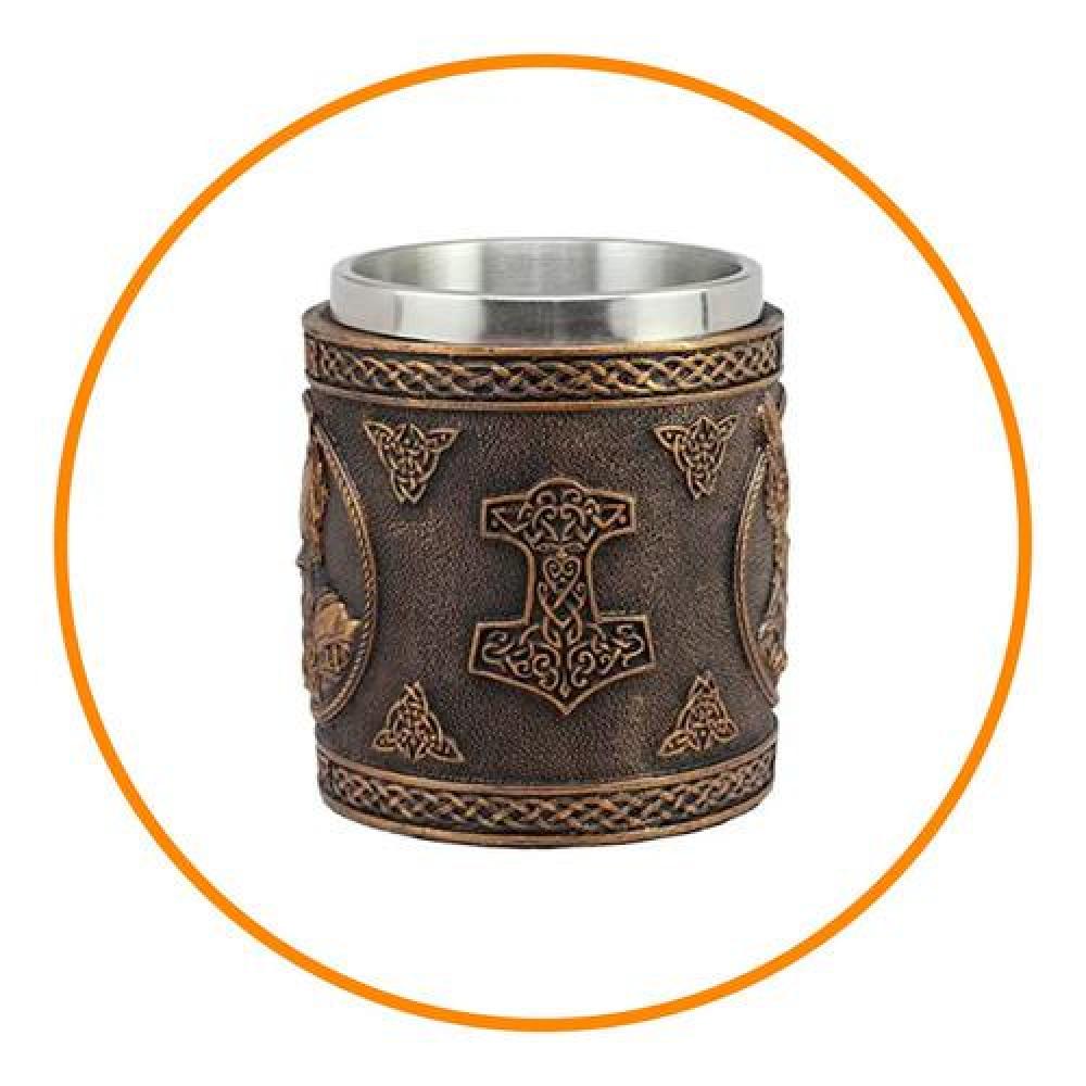 Tazón Taza 3d resina Dioses vikingo Thor