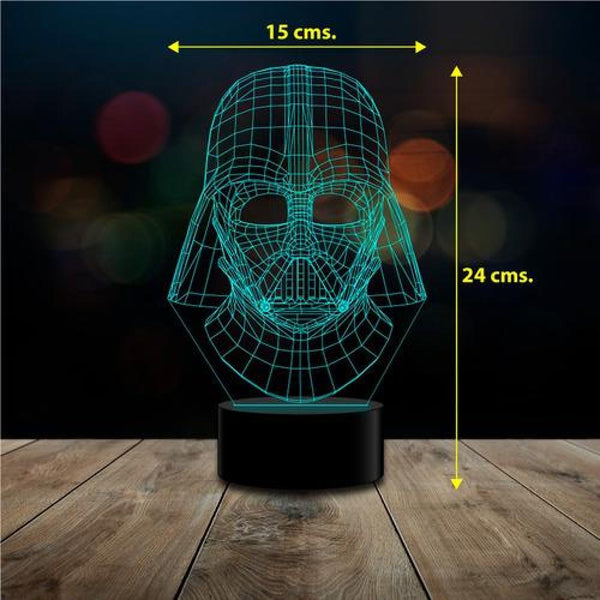 Lámpara 3d Darth Vader Star Wars  Acrilico Transparente