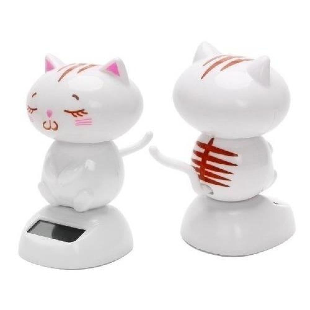 Juguete Solar Gatiton Blanco Bailarín  Kawaii (estoykuku)