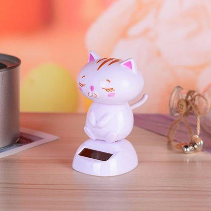 Juguete Solar Gatiton Blanco Bailarín  Kawaii (estoykuku)