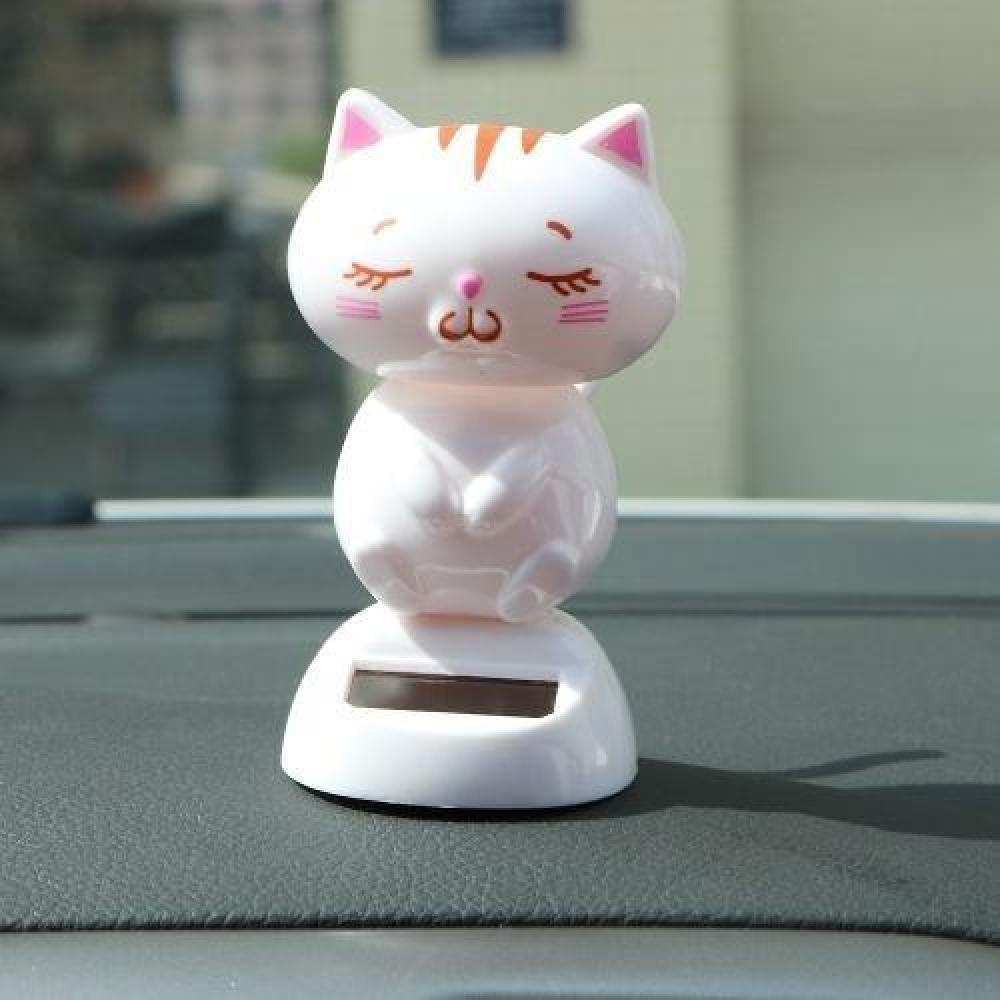 Juguete Solar Gatiton Blanco Bailarín  Kawaii (estoykuku)