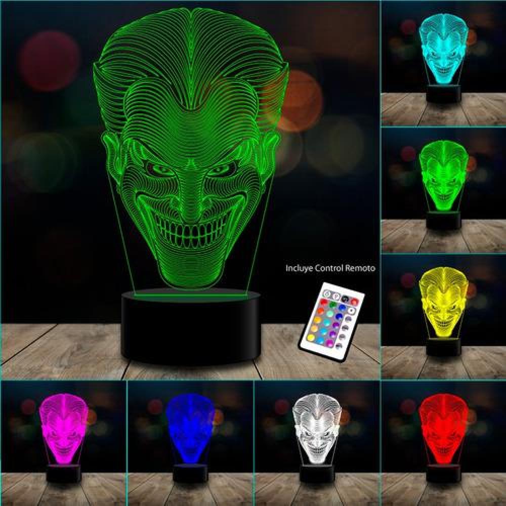 Lámpara 3d Joker Guasón Batman Escuadron Suicida c remoto