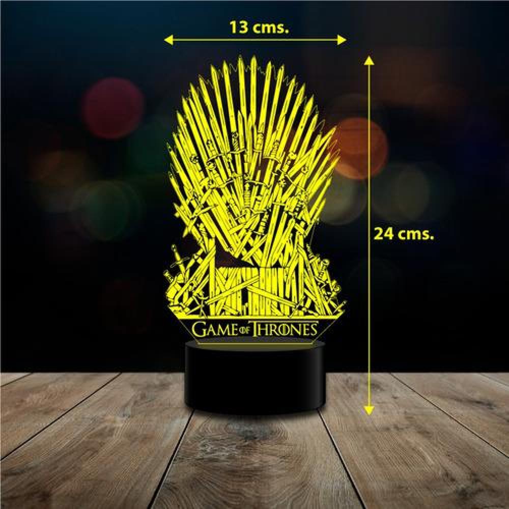 Lámpara 3d 7 Color Game Of Throne Iron Throne Got