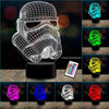 Lámpara 3d 7 Colores Stormtrooper Star Wars