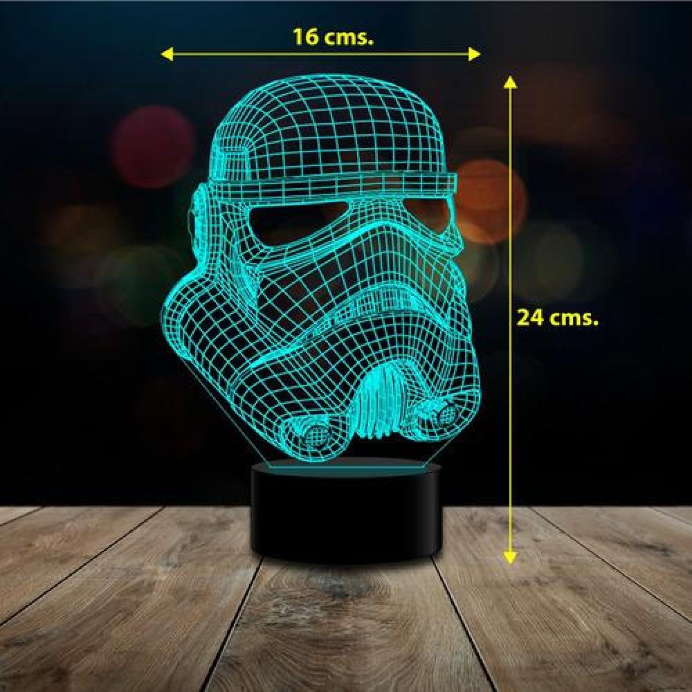 Lámpara 3d 7 Colores Stormtrooper Star Wars