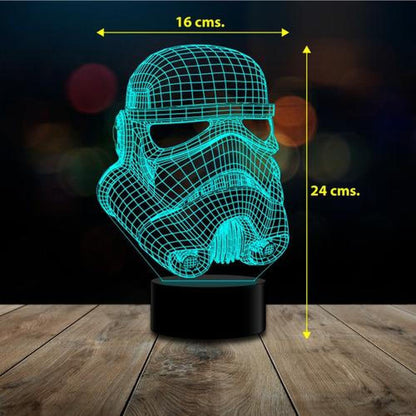 Lámpara 3d 7 Colores Stormtrooper Star Wars