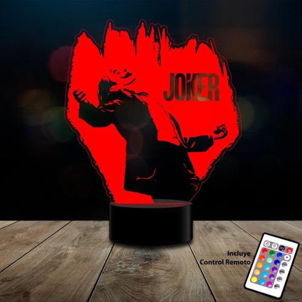 Lampara 3D joker batman escuadron acrílico control remoto