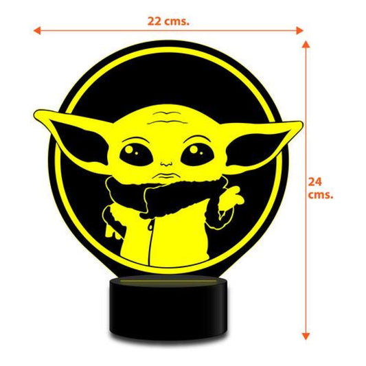 Lampara 3D Baby Yoda star wars c remoto 16 color