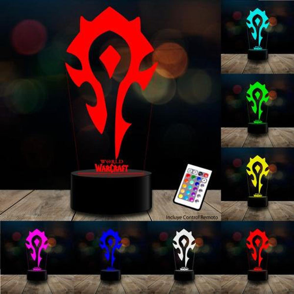 Lámpara 3D juego World Warcraft 16 colores  control remoto