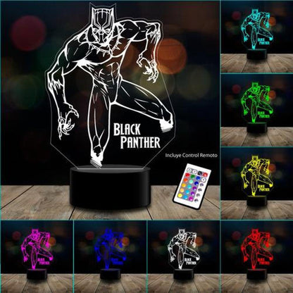 Lámpara 3d Pantera Negra Black Panther Marvel Vengado