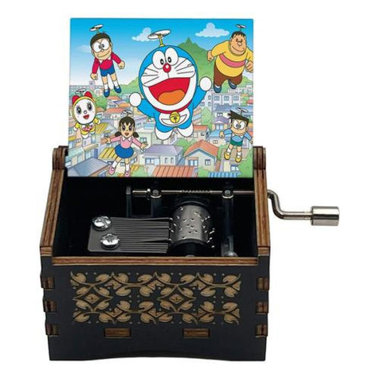 Caja Musical madera Gato Cósmico Doraemon y Nobita