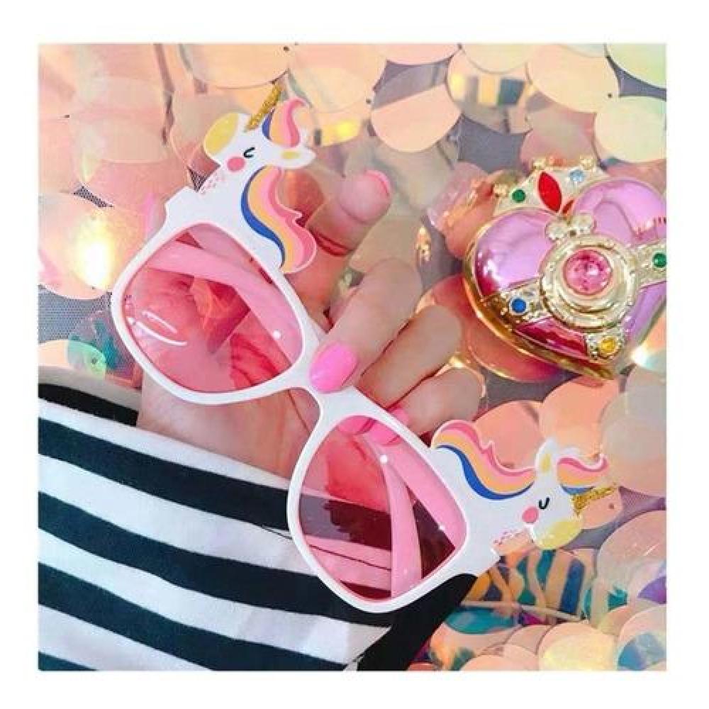 Lentes Sol Gafas Unicornio Glitter Fiesta Brillante Kawaii