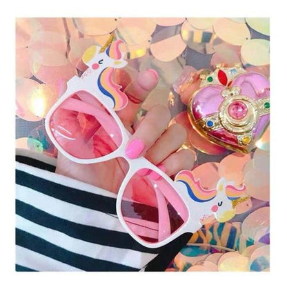 Lentes Sol Gafas Unicornio Glitter Fiesta Brillante Kawaii
