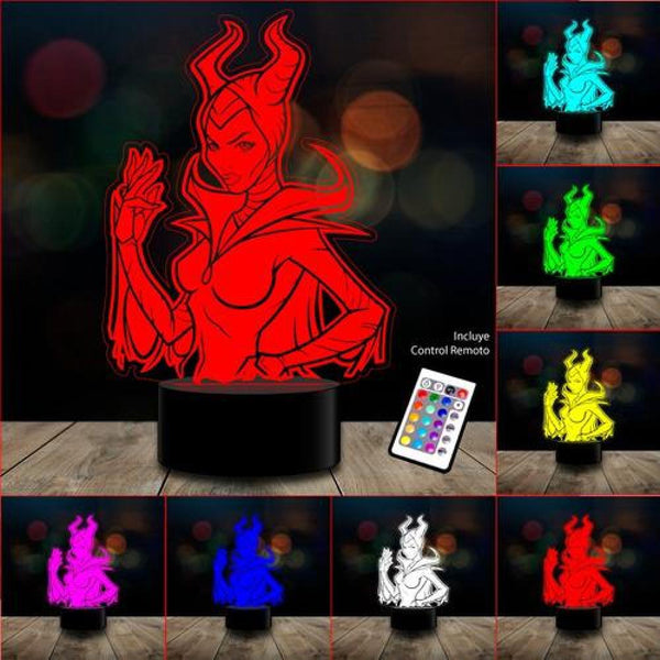 Lampara 3d Malefica 16 Colores Control Remoto