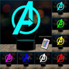 Lampara 3d Avengers logo Marvel Estoykuku c/control remoto