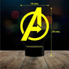 Lampara 3d Avengers logo Marvel Estoykuku c/control remoto