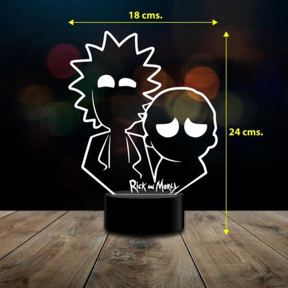 Lampara 3D Rick and Morty control remoto 16 colores