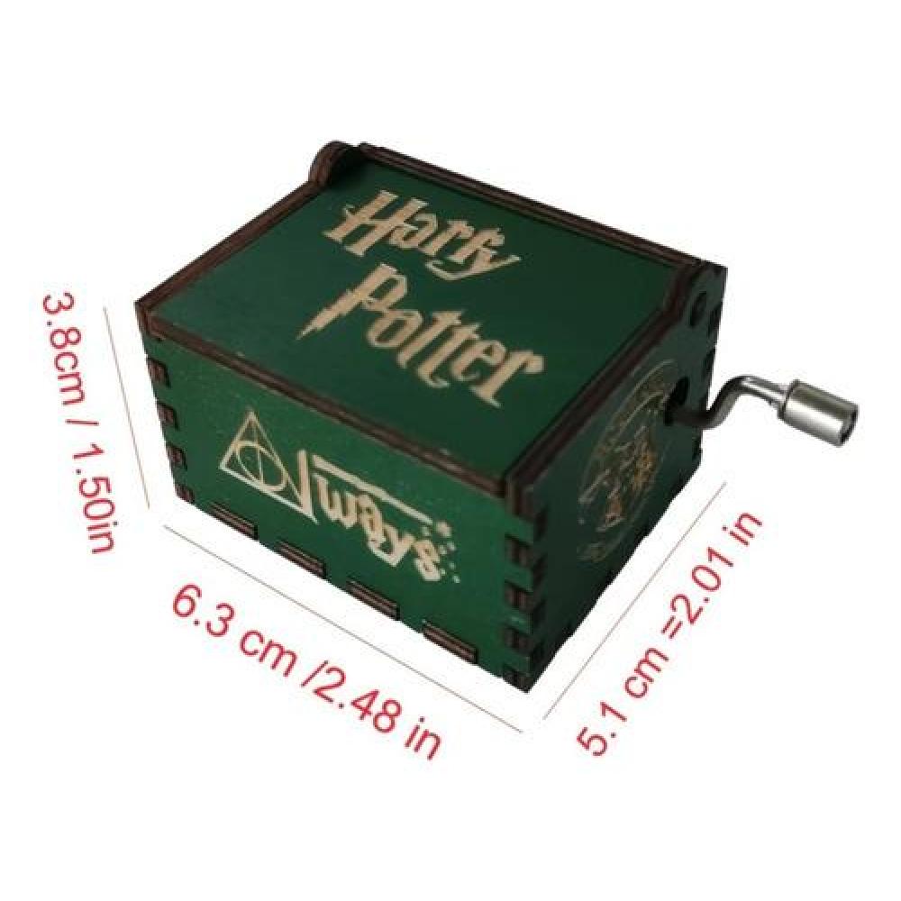 Caja Musical Black Verde Madera Harry Potter