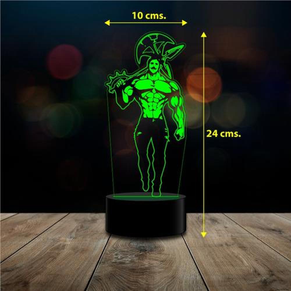 Lampara 3D Escanor serie Nanatsu no Taizai A modelo