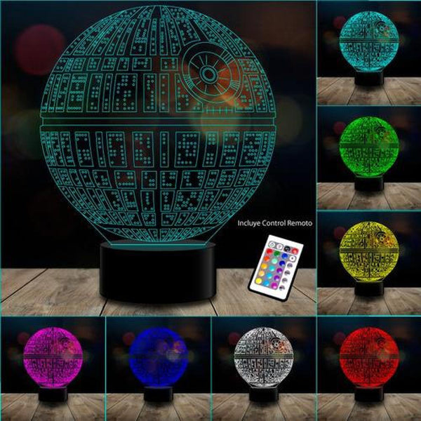 Ilusion 3D Estrella de la muerte Star Wars Control remoto