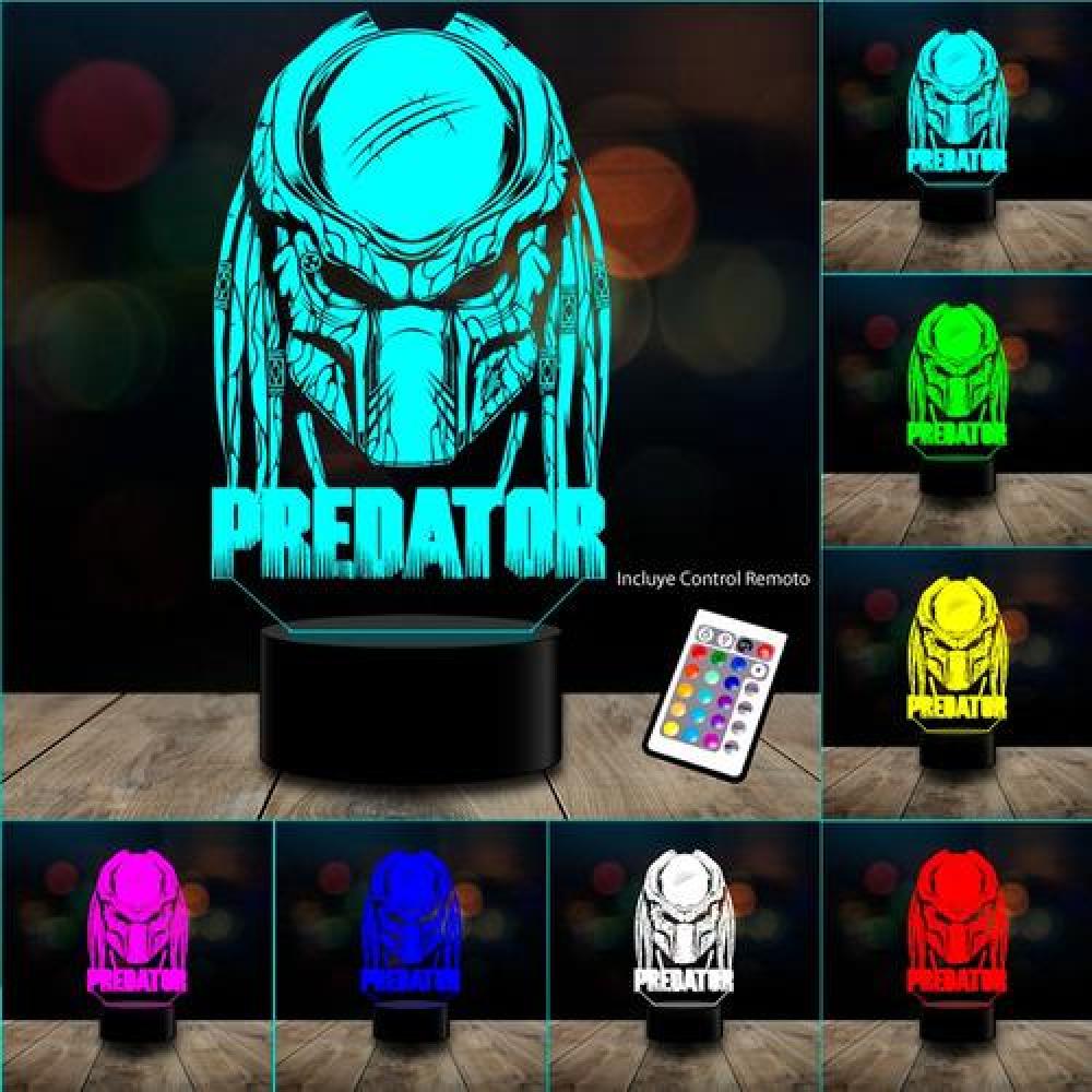 Lampara 3D Predator depredador control remoto 16 colores