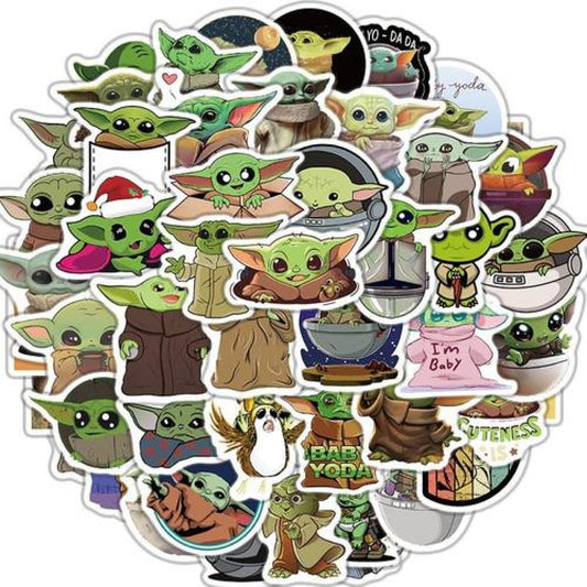 Pack 50 Sticker  Baby Yoda star wars