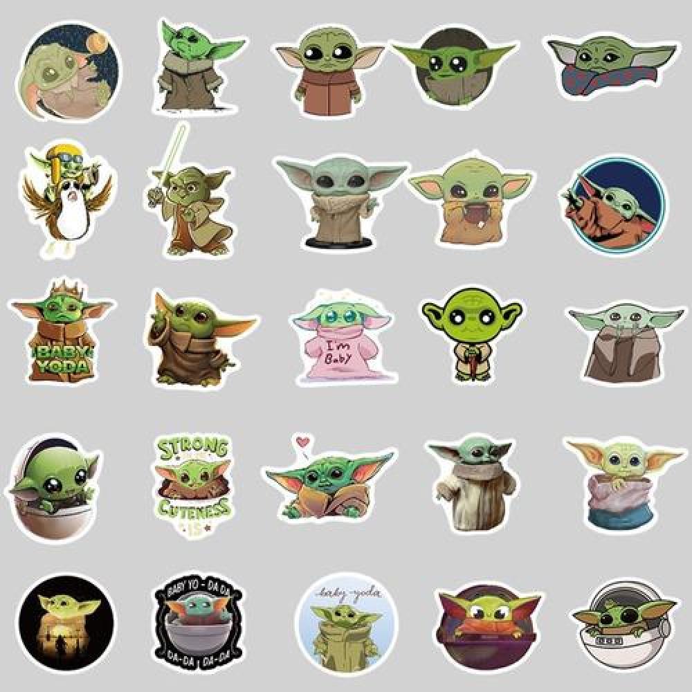Pack 50 Sticker  Baby Yoda star wars