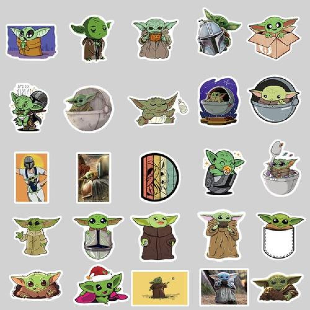 Pack 50 Sticker  Baby Yoda star wars