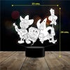 Lampara 3D Bob Esponja y amigos c control remoto 16 colores