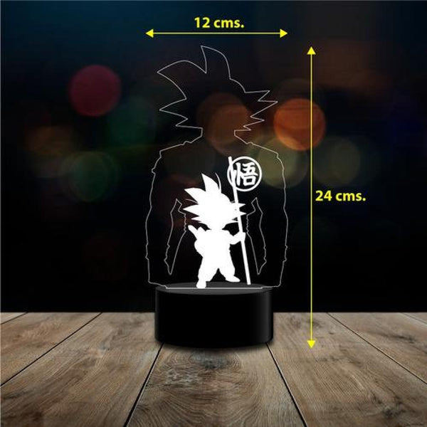 Lámpara 3d Goku pequeño sombra Dragon Ball Control Remoto