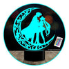 Lampara ilusion 3D Sailor moon yTuxedo Mask control remoto