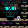 Ilusion 3D 2NE1 k-pop 16 colores Control remoto