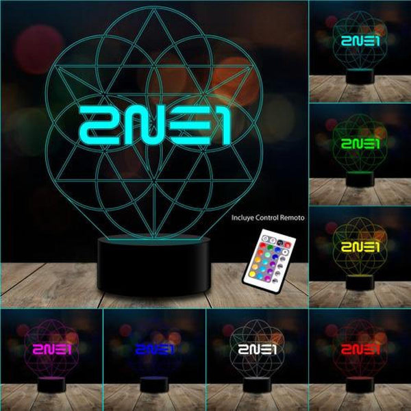 Ilusion 3D 2NE1 k-pop 16 colores Control remoto